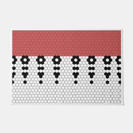 Rote und schwarze Randfarben Fußmatte