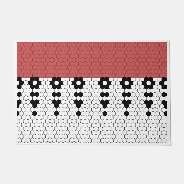 Rote und schwarze Randfarben Fußmatte (Vorderseite)