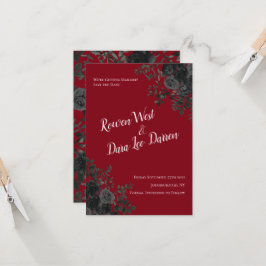 Rote und schwarze Rose Gothic Wedding Save the Dat Einladung