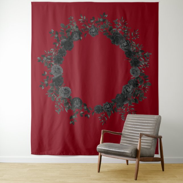 Rote und Schwarze Rose Hochzeit Wandteppich (Beispiel)