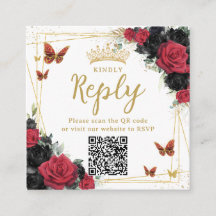 Rote und Schwarze Schmetterlinge Quinceanera UAWG 