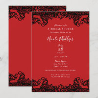 Rote und schwarze Spitzen Elegantes Brautparty