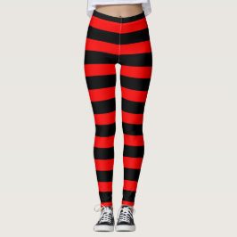Rote und schwarze Streifen Leggings