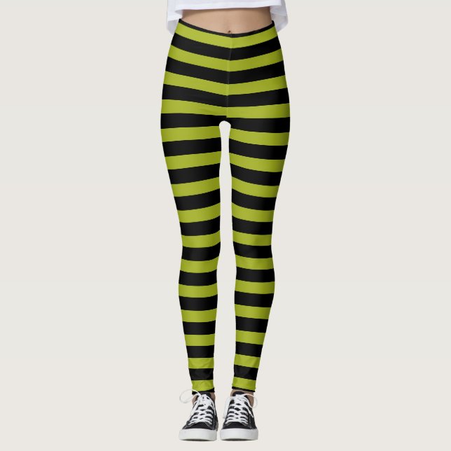 Rote und schwarze Streifen, mit Leggings (Vorderseite)