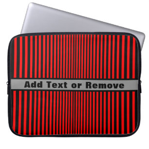 Rote und schwarze Streifen - personalisierbar Laptopschutzhülle