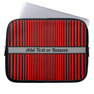 Rote und schwarze Streifen - personalisierbar Laptopschutzhülle