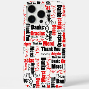 Rote und schwarze Typografie - Multilingual Vielen iPhone 16 Pro Max Hülle