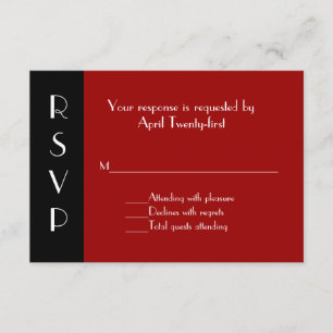 Rote und schwarze UAWG Warteallzweckkarte RSVP Karte