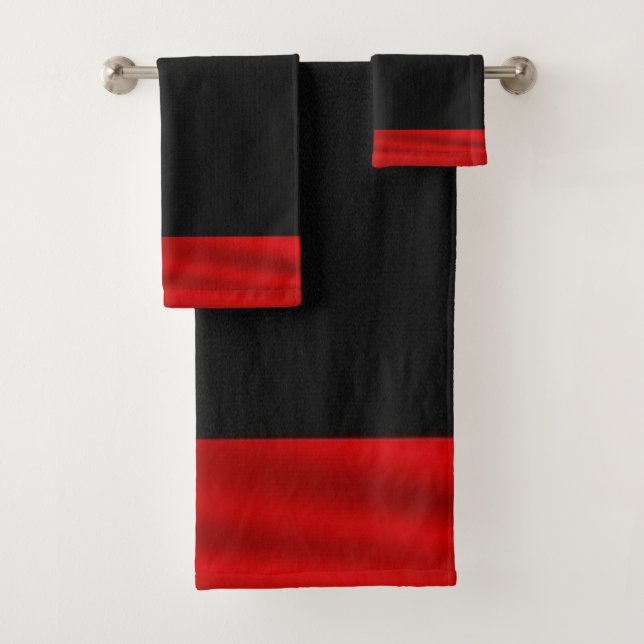 Rote und schwarze Weihnachten Badhandtuch Set (Insitu)
