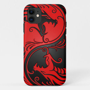 Rote und schwarze Yin Yang Drachen Case-Mate iPhone Hülle