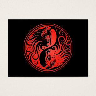 Rote und schwarze Yin Yang Kätzchen