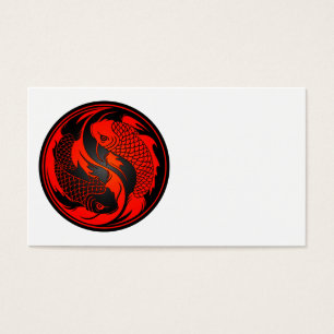 Rote und schwarze Yin Yang Koi Fische