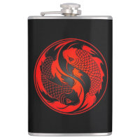 Rote und schwarze Yin Yang Koi Fische
