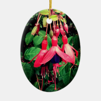 Rote und violette Blumen Keramik Ornament
