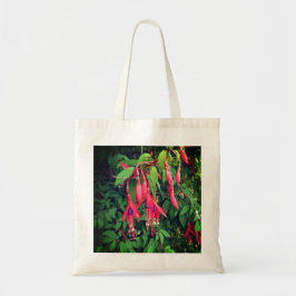 Rote und violette Blumen Tragetasche