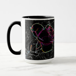 Rote und violette Neon Rose Verborgene Schale  Tasse