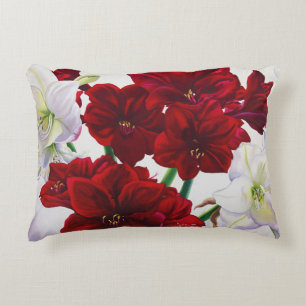 Rote und weiße Amaryllis 2008 Dekokissen