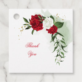 Rote und weiße Blume Geschenkanhänger