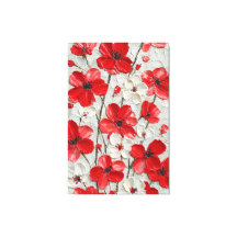 Rote und weiße Blumen Impasto-Wandkunst