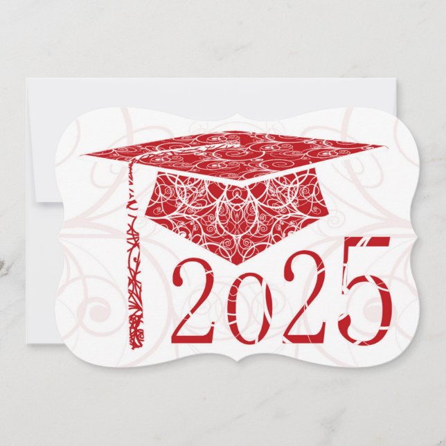 Rote und weiße Blütenkappe 2025 Karte (Vorderseite)