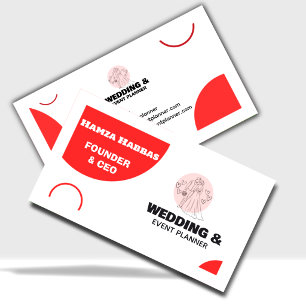 Rote und weiße Braut und Bräutigam Hochzeitsuntern Visitenkarte