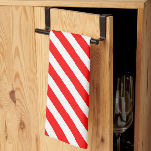 Rote und weiße Candy Stripes Geschirrtuch