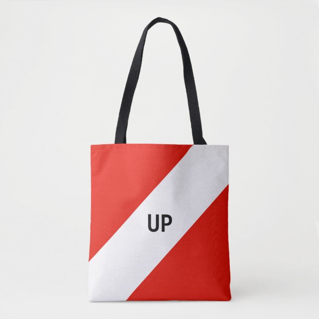 Rote und weiße Diagonalstreifen Tasche (Vorderseite)