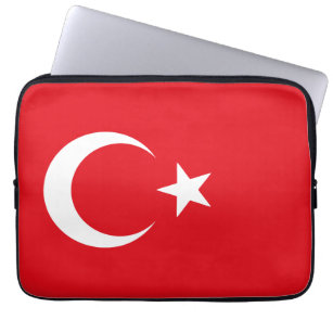 Rote und weiße Flagge der Türkei Laptopschutzhülle