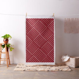 rote und weiße geometrische Quadrate und Linien Stoff