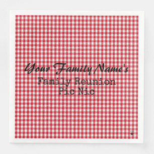 Rote und weiße Gingham-Papier-Servietten - HAMbyWG Serviette