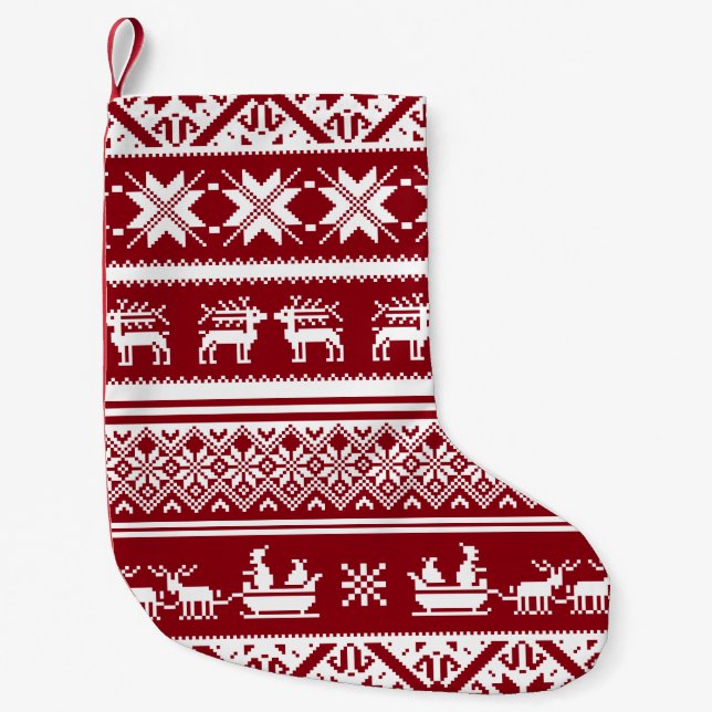 Rote und weiße hässliche kleiner weihnachtsstrumpf (Vorderseite)