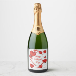Rote und weiße Herzen mit einem schönen Valentinst