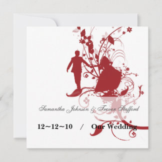 Rote und Weiße Hochzeitsankündigungen Ankündigung
