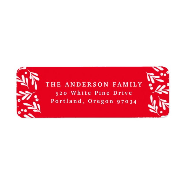 Rote und weiße Holly Berries | Urlaubsadresse (Vorne)