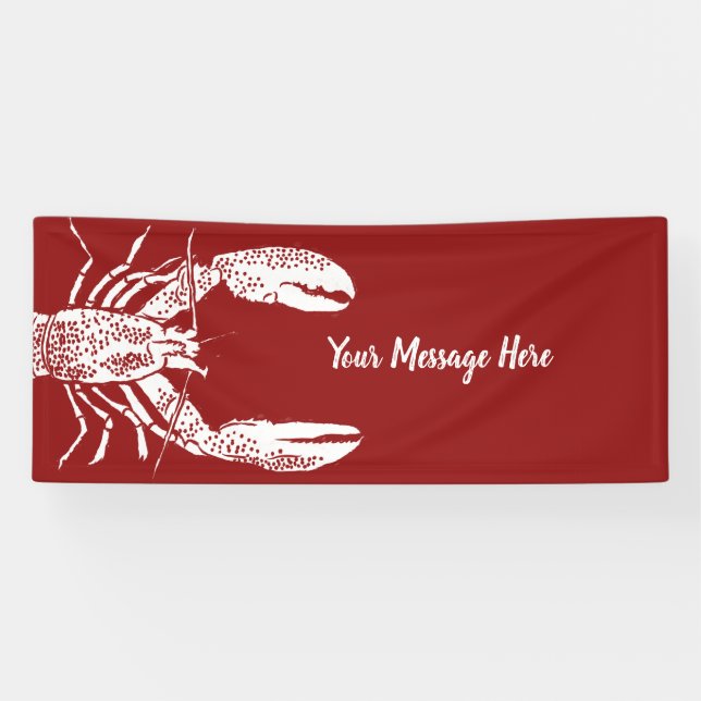 Rote und weiße Hummer Personalisiert Banner (Horizontal)