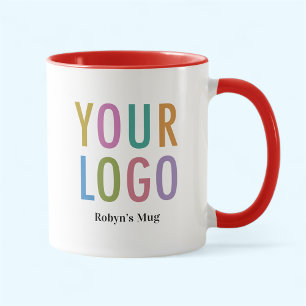 Rote und Weiße Kaffeetasse mit individuellem Logo