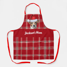 Rote und weiße Karierte Jack Russell Terrier Weihn Schürze