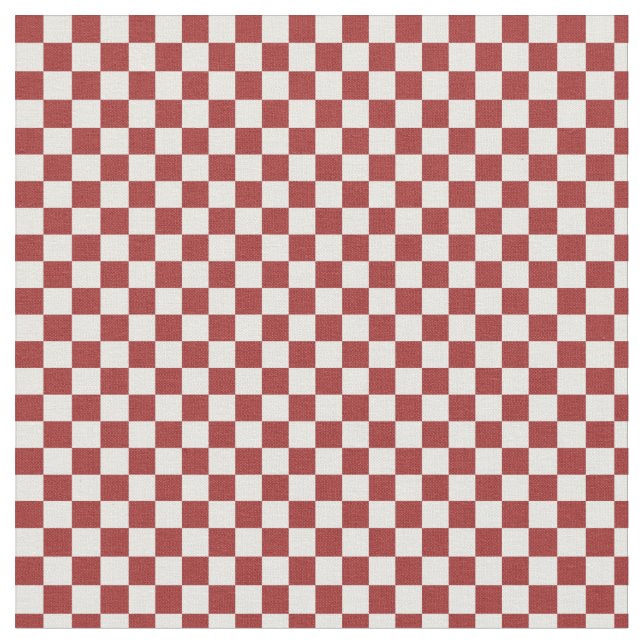 Rote und weiße karierte Quadrate Stoff (Nahaufnahme)