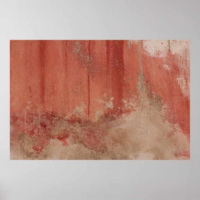 ROTE UND WEISSE KONKRETE WAND POSTER (Vorne)