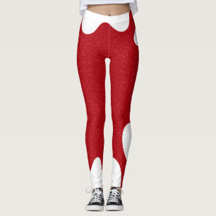 Rote und weiße Kontrast-Leggings – anpassbar Leggings