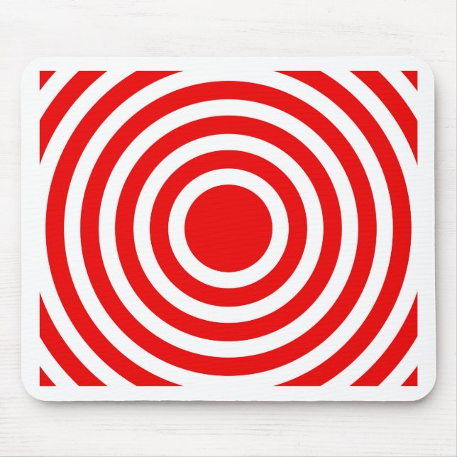 Rote und weiße Kreise Mousepad (Vorne)