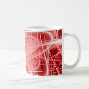 Rote und weiße Leichtpfade Kaffeetasse
