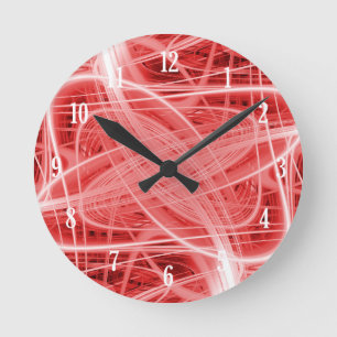 Rote und weiße Leichtpfade Runde Wanduhr