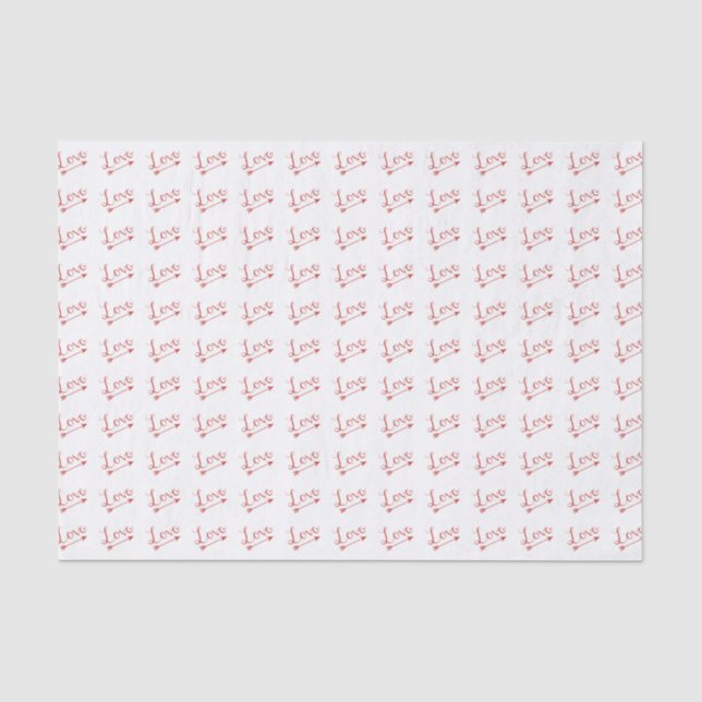 Rote und weiße Liebe Arrow Valentinstag Seidenpapier (Vorderseite)