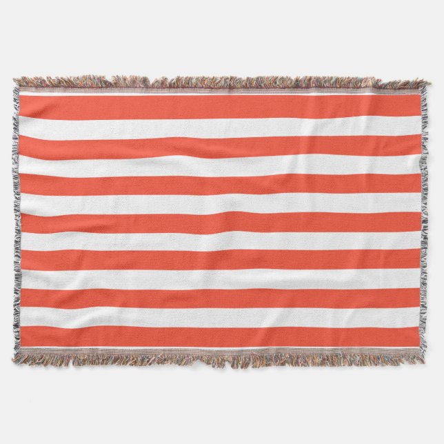 Rote und weiße Liegestühle Streifen Decke (Vorderseite)