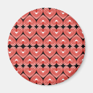 Rote und weiße Linde Herz Magnet