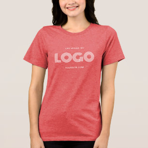 Rote und weiße, moderne rechteckige Logos Tri-Blend Shirt