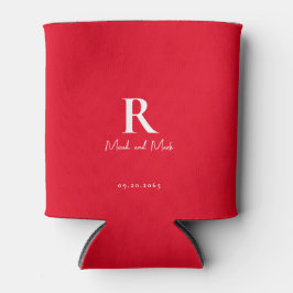Rote und weiße Monogramm und Paarbezeichnungen Hoc Dosenkühler
