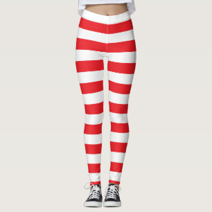 Rote und weiße mutige gestreifte Leggings