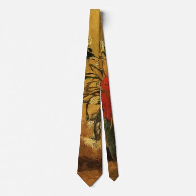 Rote und weiße Nelken von Vincent van Gogh Krawatte (Vorderseite)